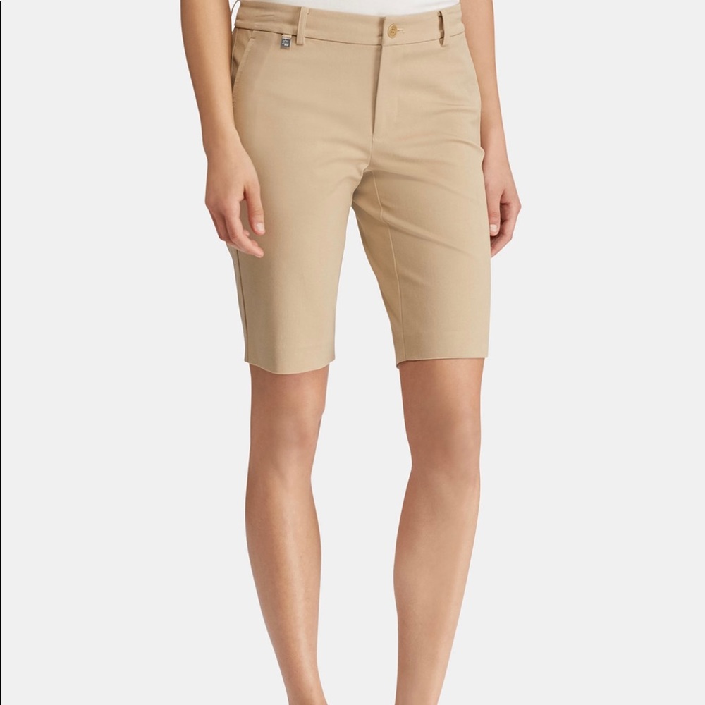 LAUREN RALPH LAUREN PETITE STRETCH COTTON SHORT